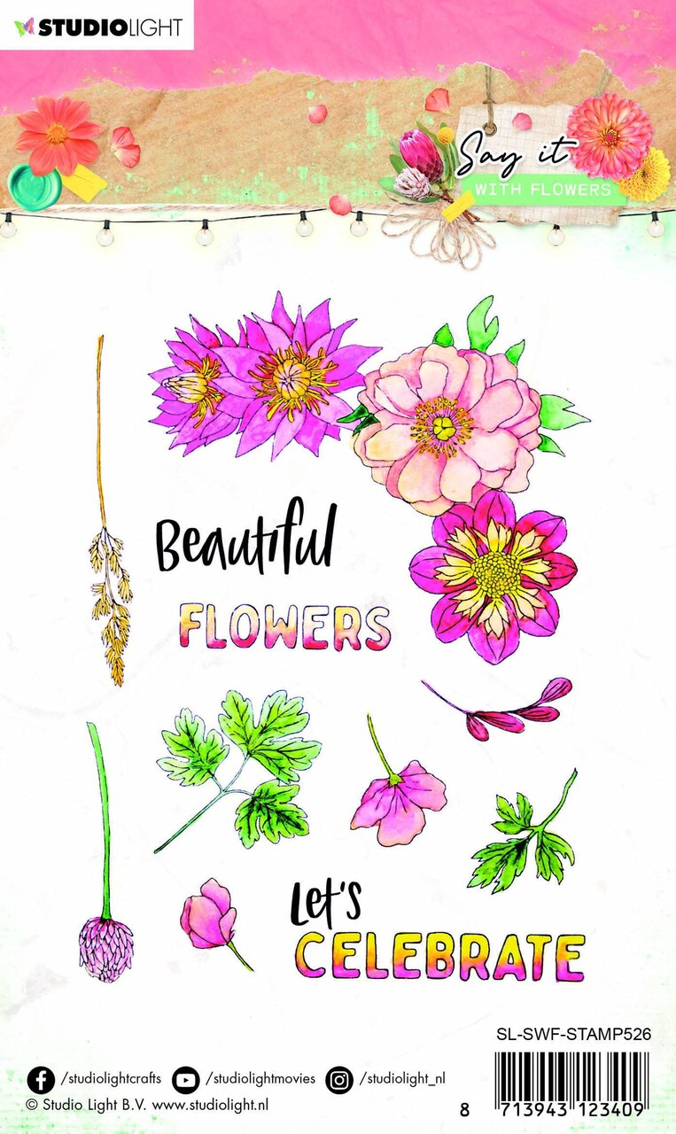 Studio Light Clear Stamp Say it with Flowers 105x148mm nr.526